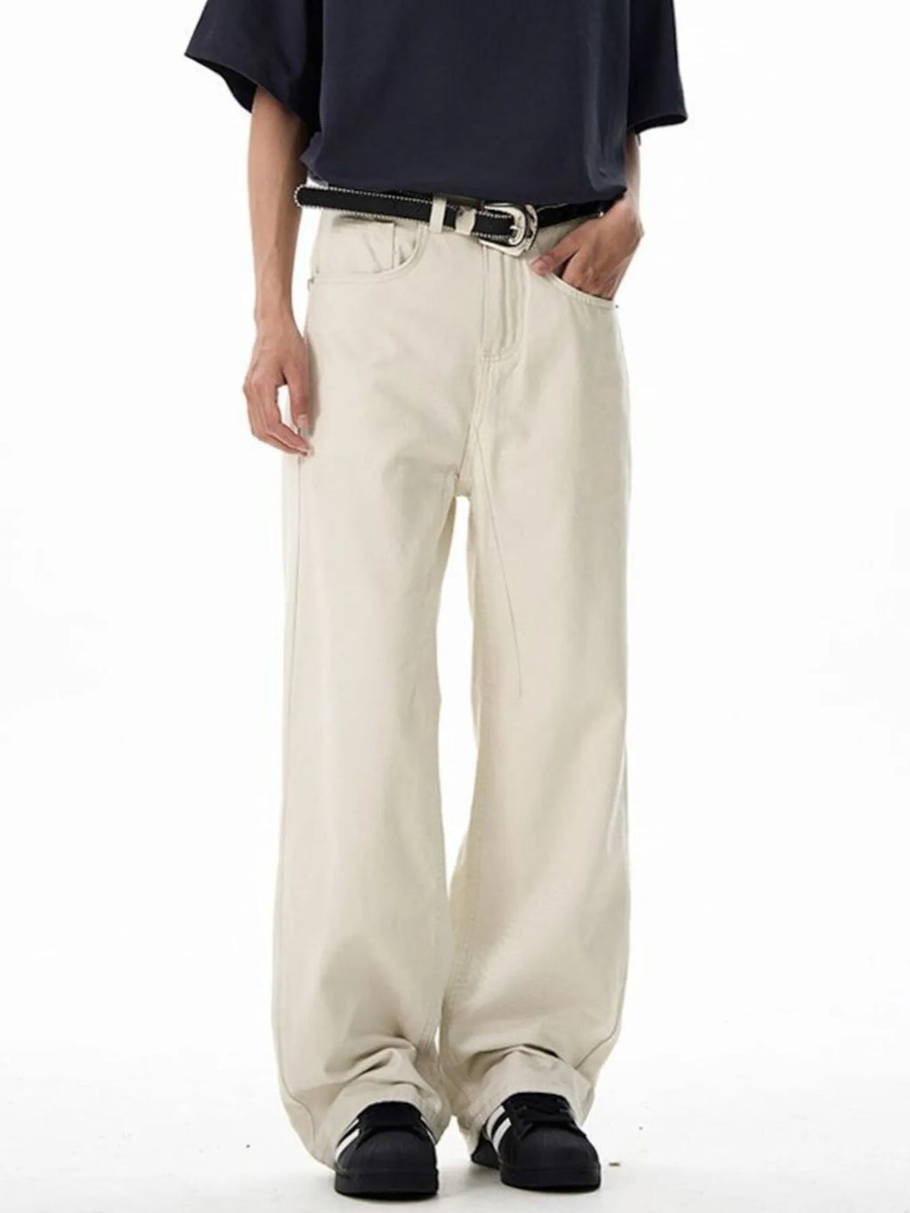 Men's Washed Wide-Leg Cargo Pants