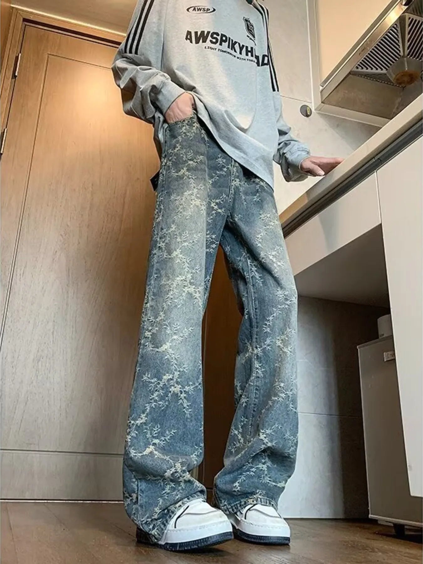 Men's Plus Size Wide Leg Jeans