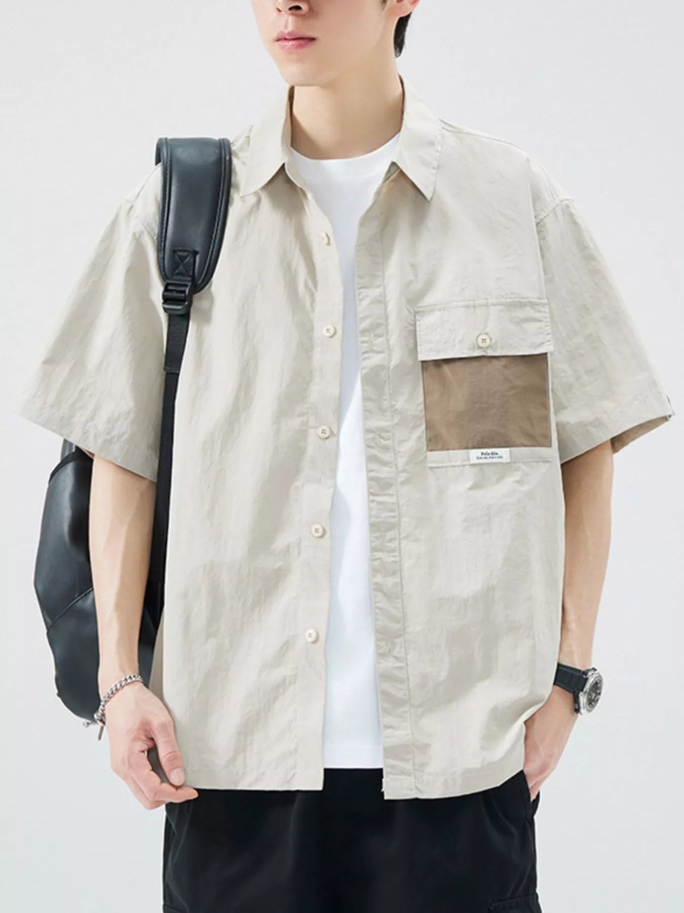 Men's Plus Size Button Up Short Sleeve Shirt