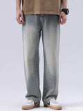 Men's Plus Size Vintage Wash Loose Fit Jeans