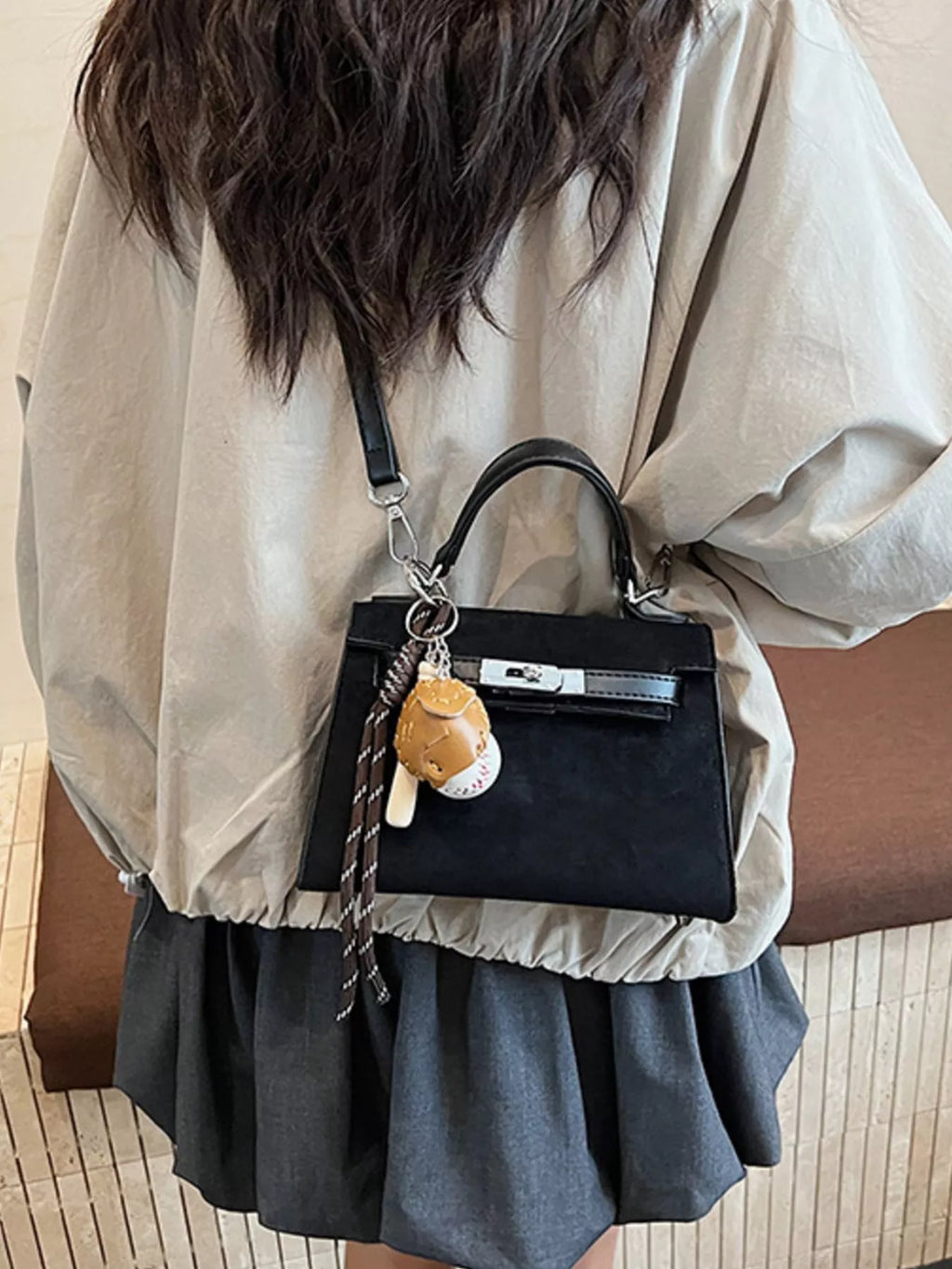Crossbody Bag with Baseball Charm
