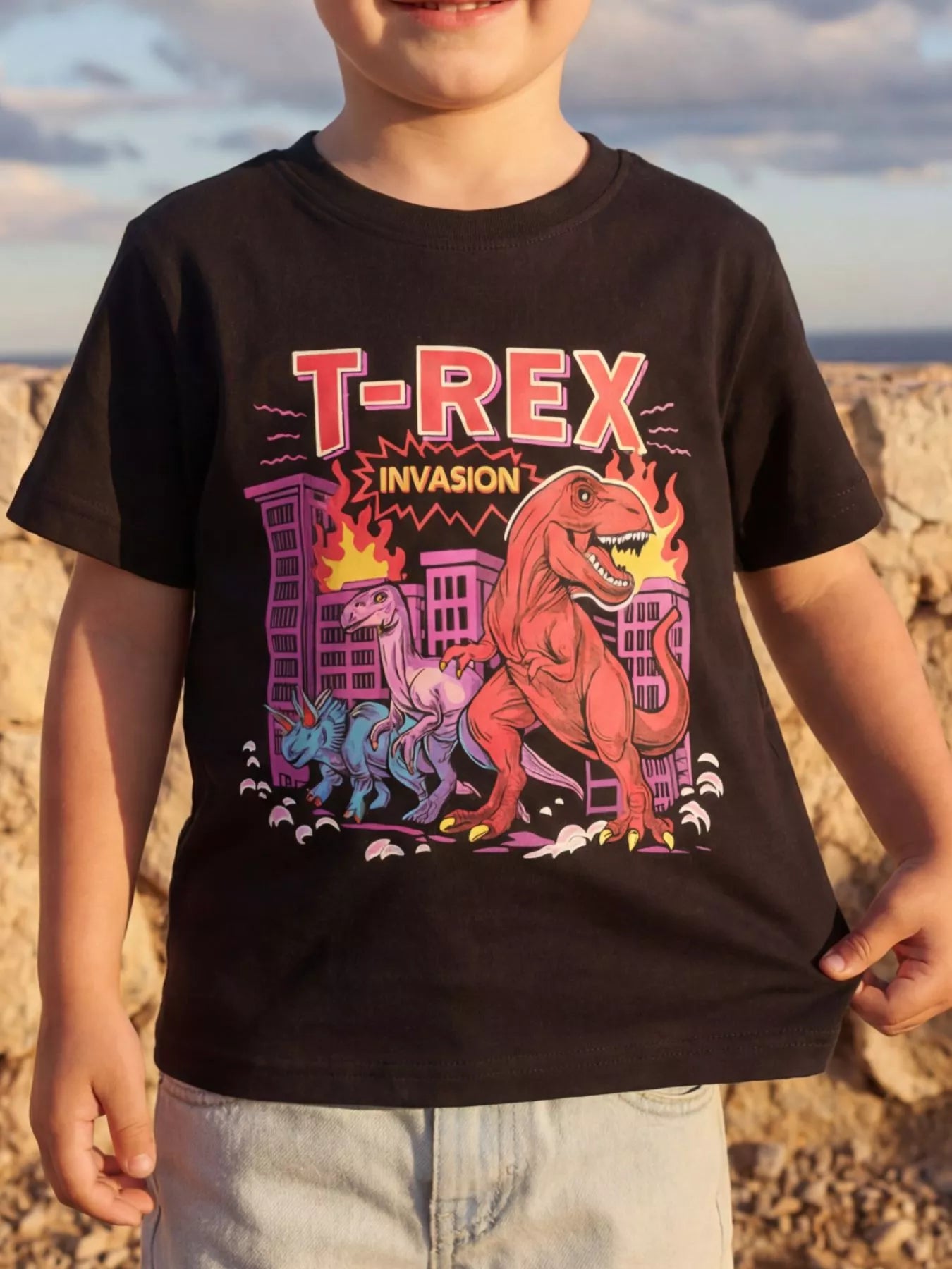 Children's T-Rex Invasion Graphic T-Shirt