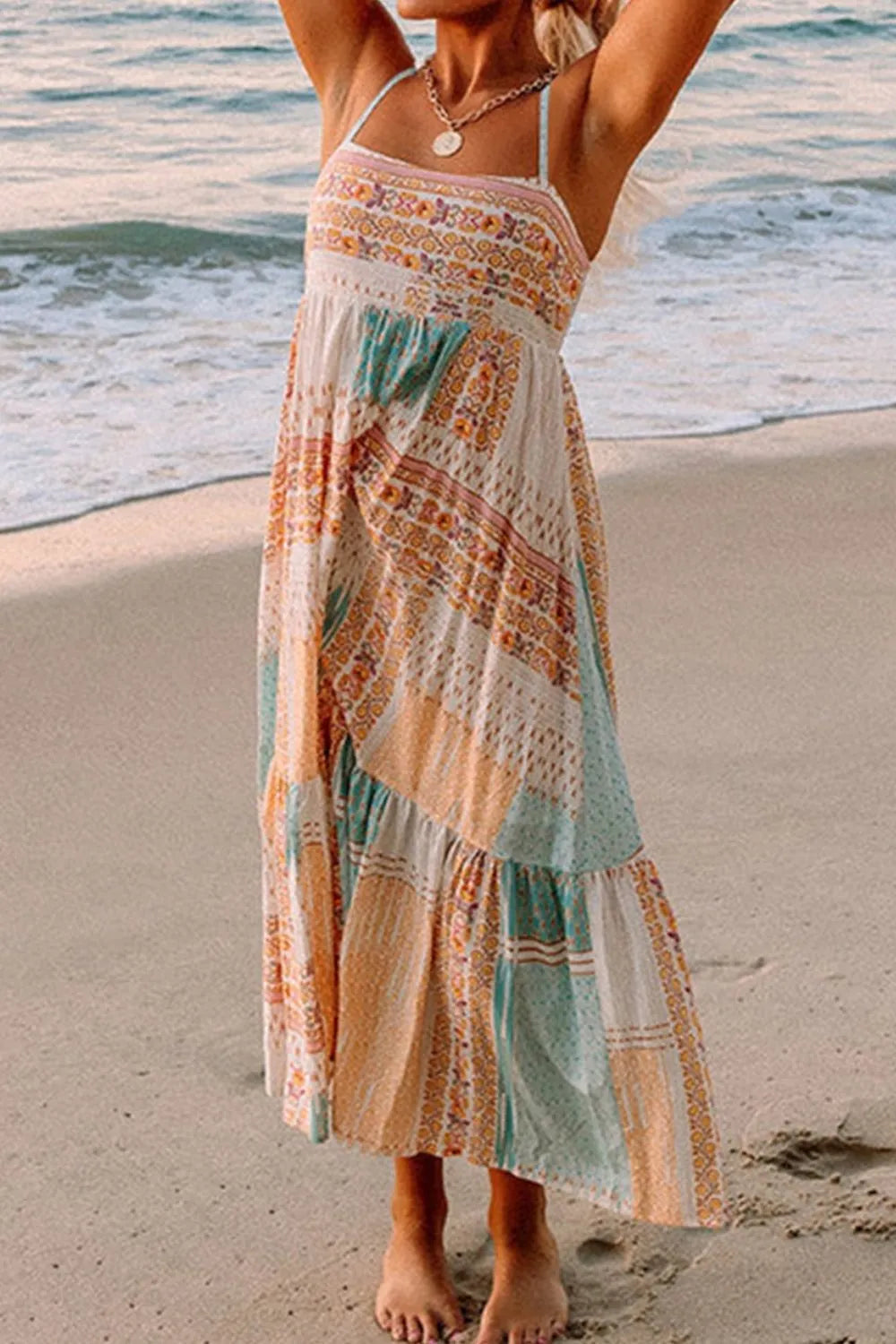 Printed Square Neck Cami Dress