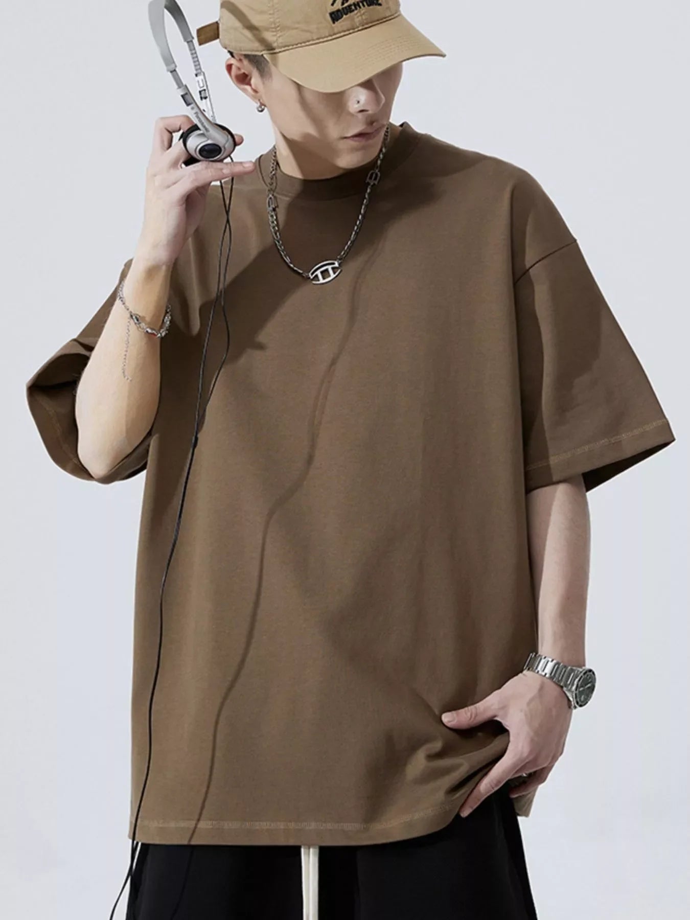 Men's Full Size Round Neck Half Sleeve T-Shirt Plus Size