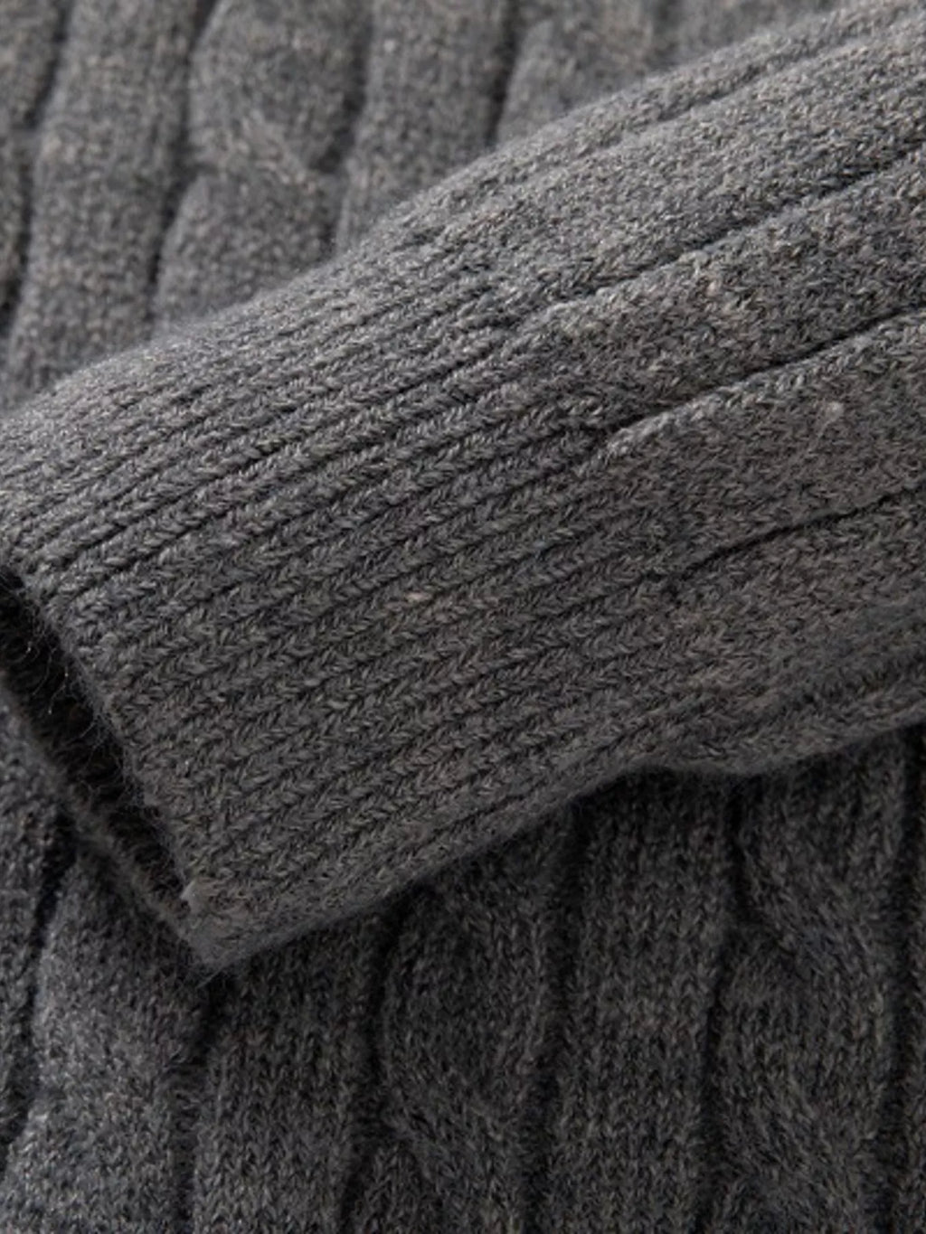 Men's Full Size Cable Knit Half-Zip Sweater Plus Size