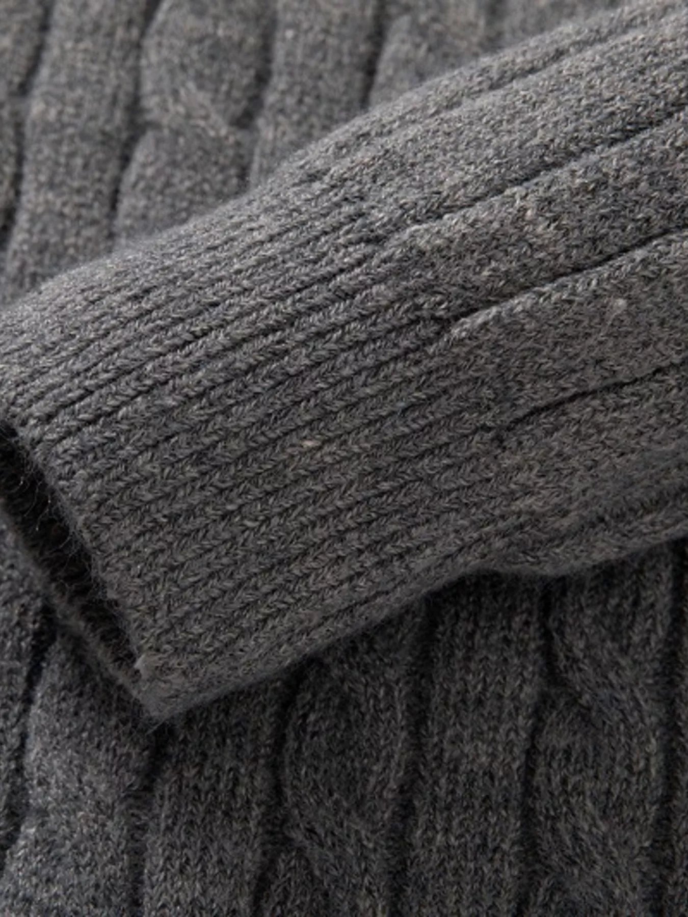 Men's Full Size Cable Knit Half-Zip Sweater Plus Size
