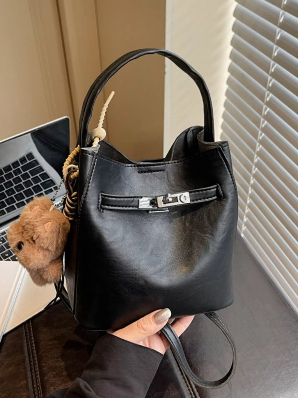 Buckle Leather Crossbody Bag