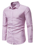Men's Slim Fit Dotted Pattern Long Sleeve Shirt