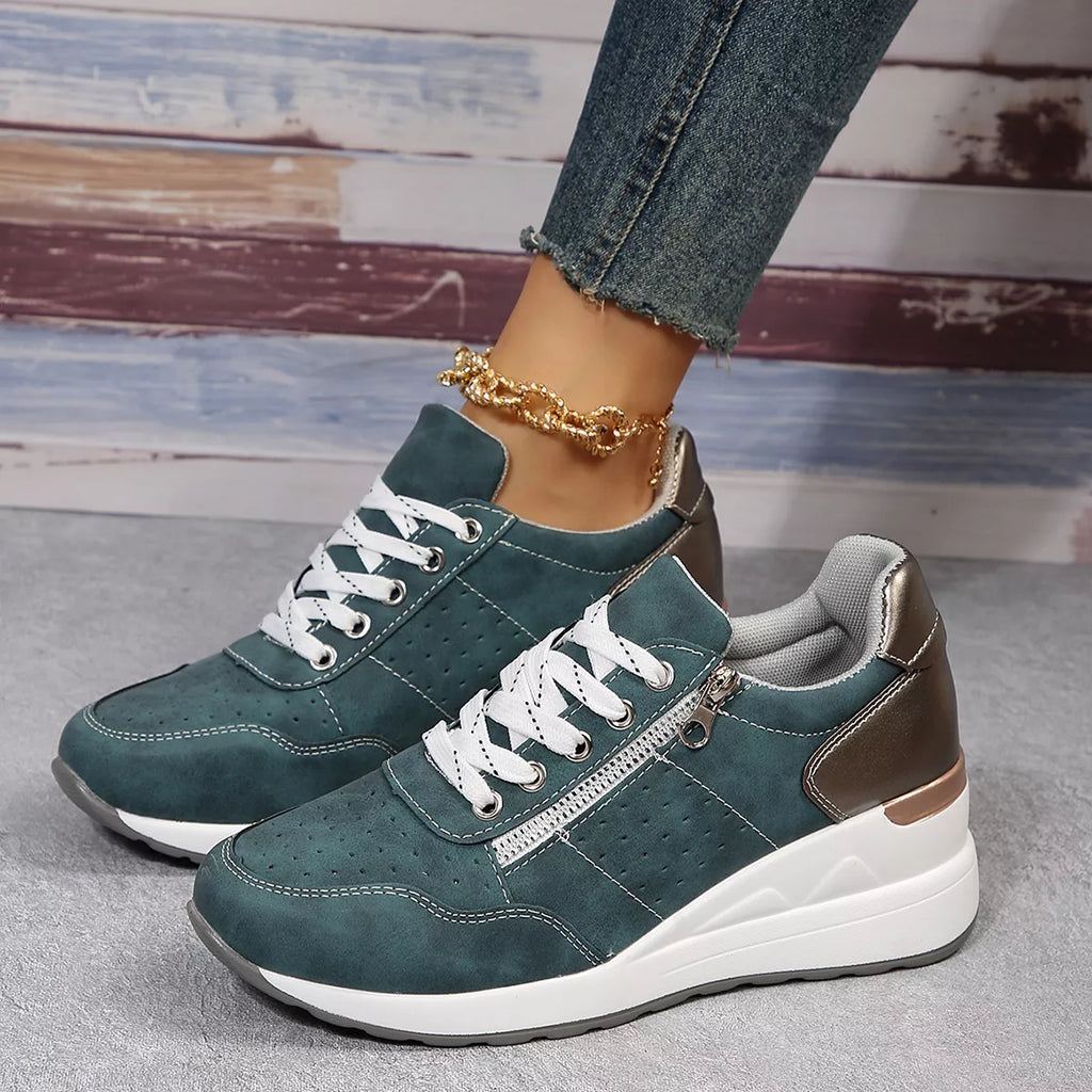 Lace Up Wedge Sneakers