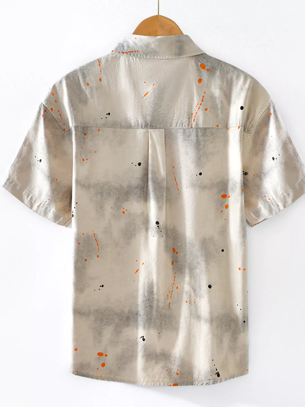 Men's Splatter Print Casual Short Sleeve Shirt