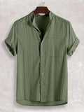 Men's Full Size Casual Button Up Short Sleeve Shirt Plus Size