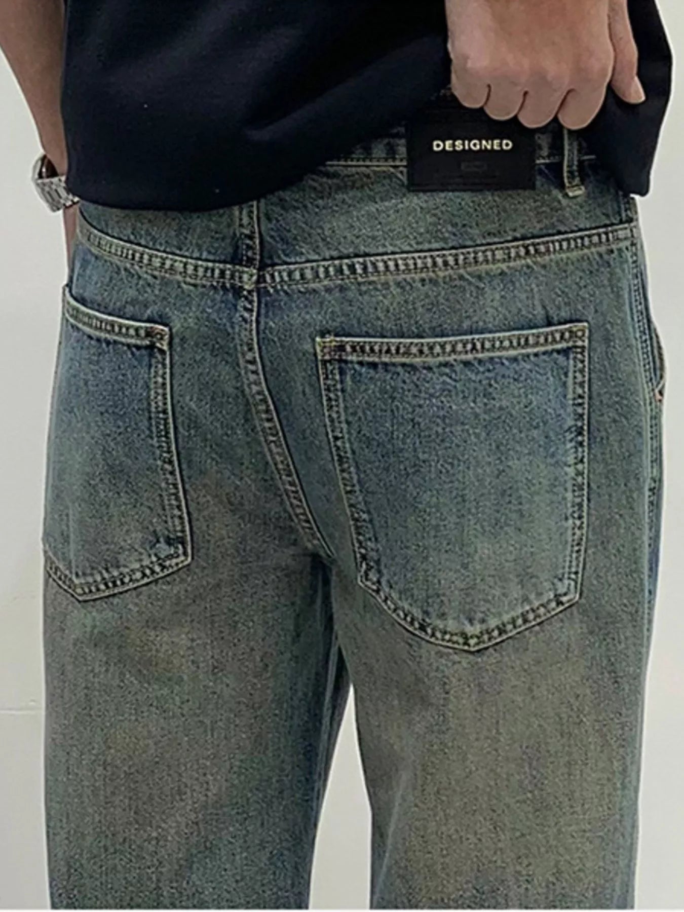 Men's Vintage Wash Loose Fit Jeans