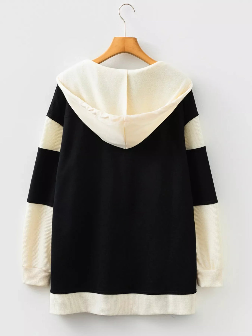 Button-Down Color Block Hoodie