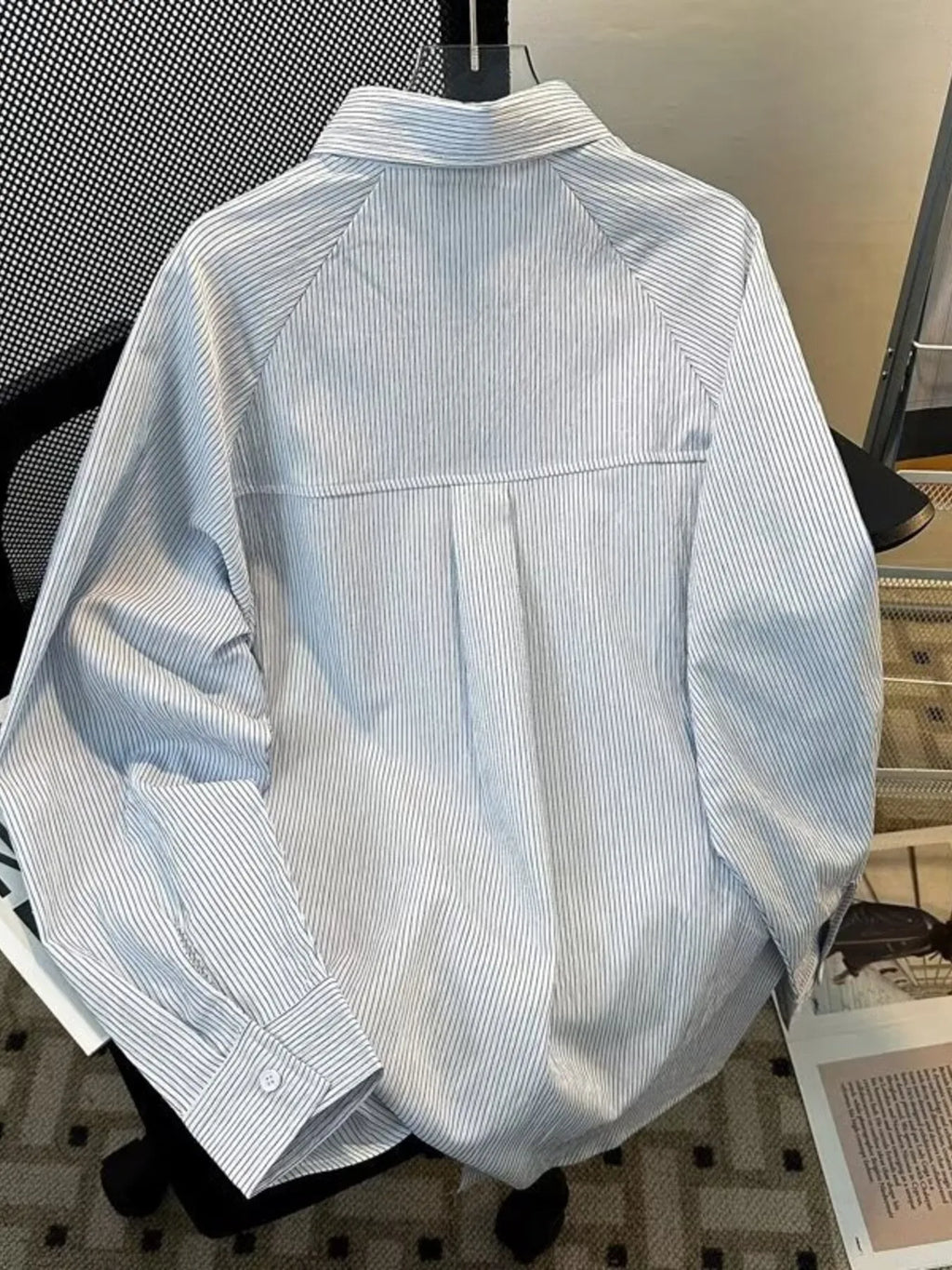 Men's Color Block Striped Long Sleeve Shirt