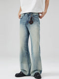 Men's Full Size Vintage Wash Wide Leg Jeans Plus Size