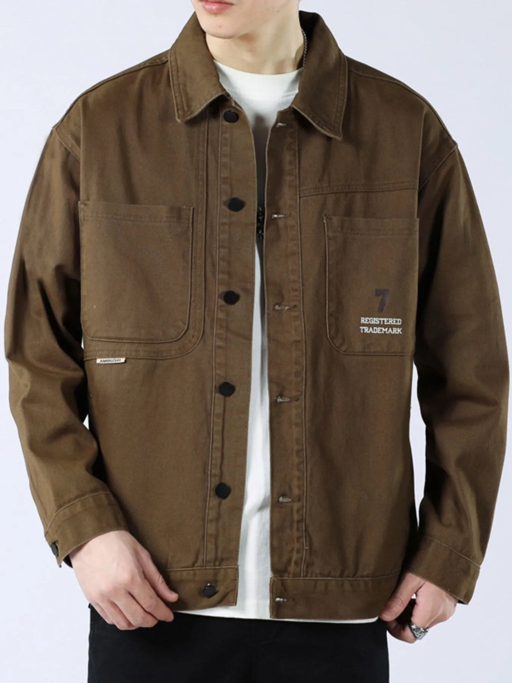 Men's Full Size Button Up Long Sleeve Shacket Plus Size
