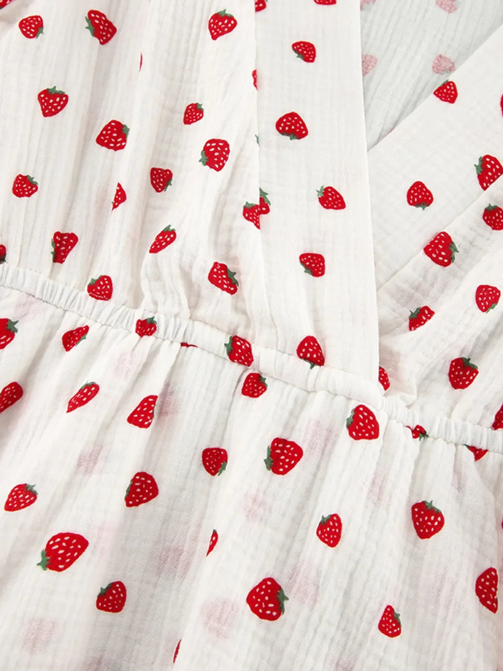 Strawberry Print Long Sleeve Mini Dress