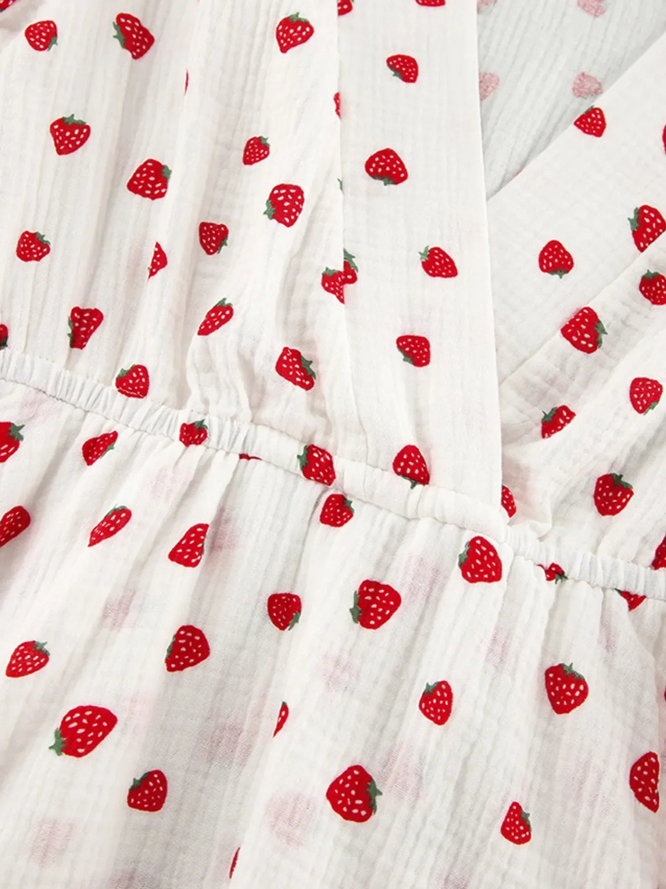 Strawberry Print Long Sleeve Mini Dress