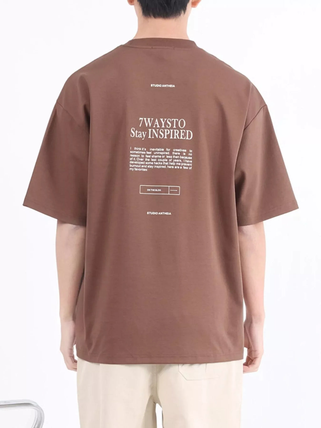 Men's Plus Size Letter Round Neck Oversized T-Shirt