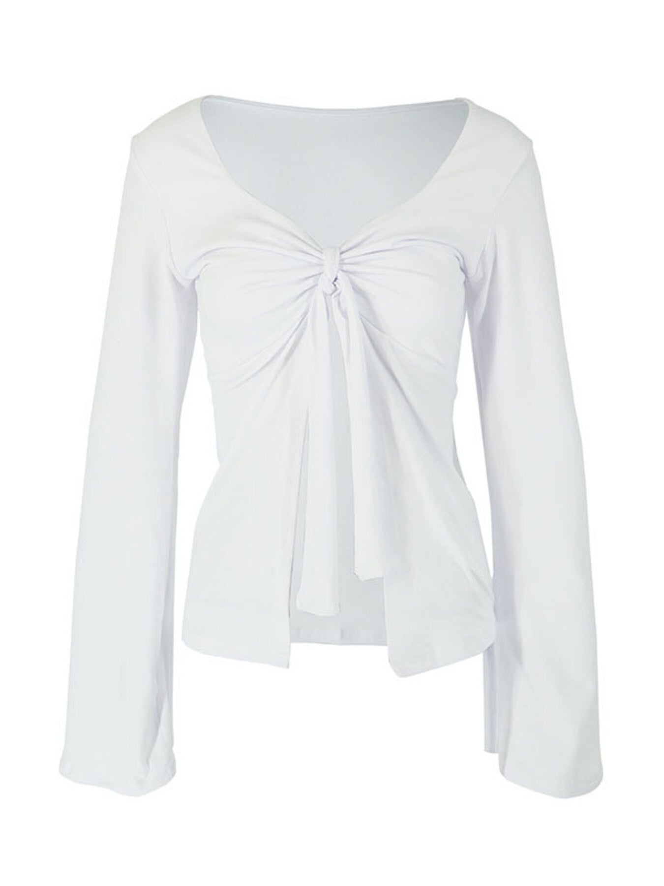 Tie-Front Long Sleeve T-Shirt