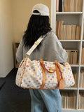 Printed Leather Travel Bag