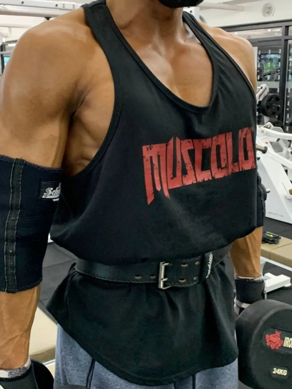 Men's Plus Size Letter Wide Strap Tank