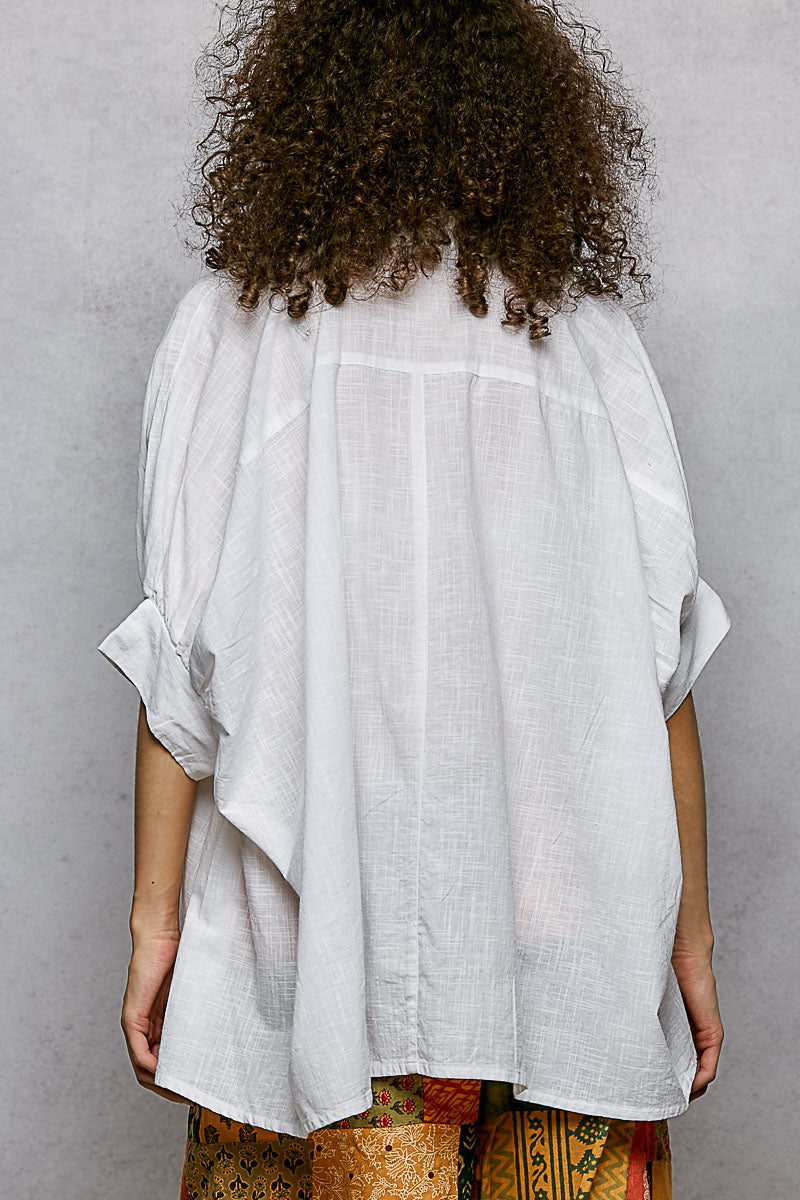 POL Button Down Half Dolman Sleeve Shirt