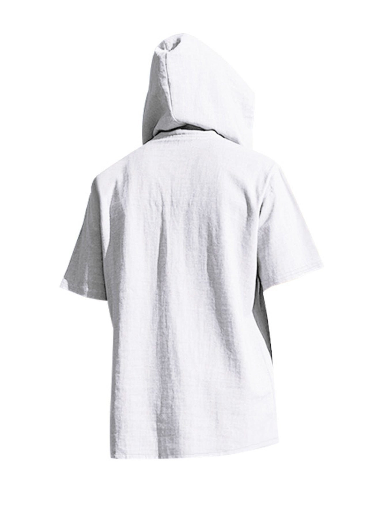 Men's Full Size Casual Short Sleeve Hooded Shirt Plus Size