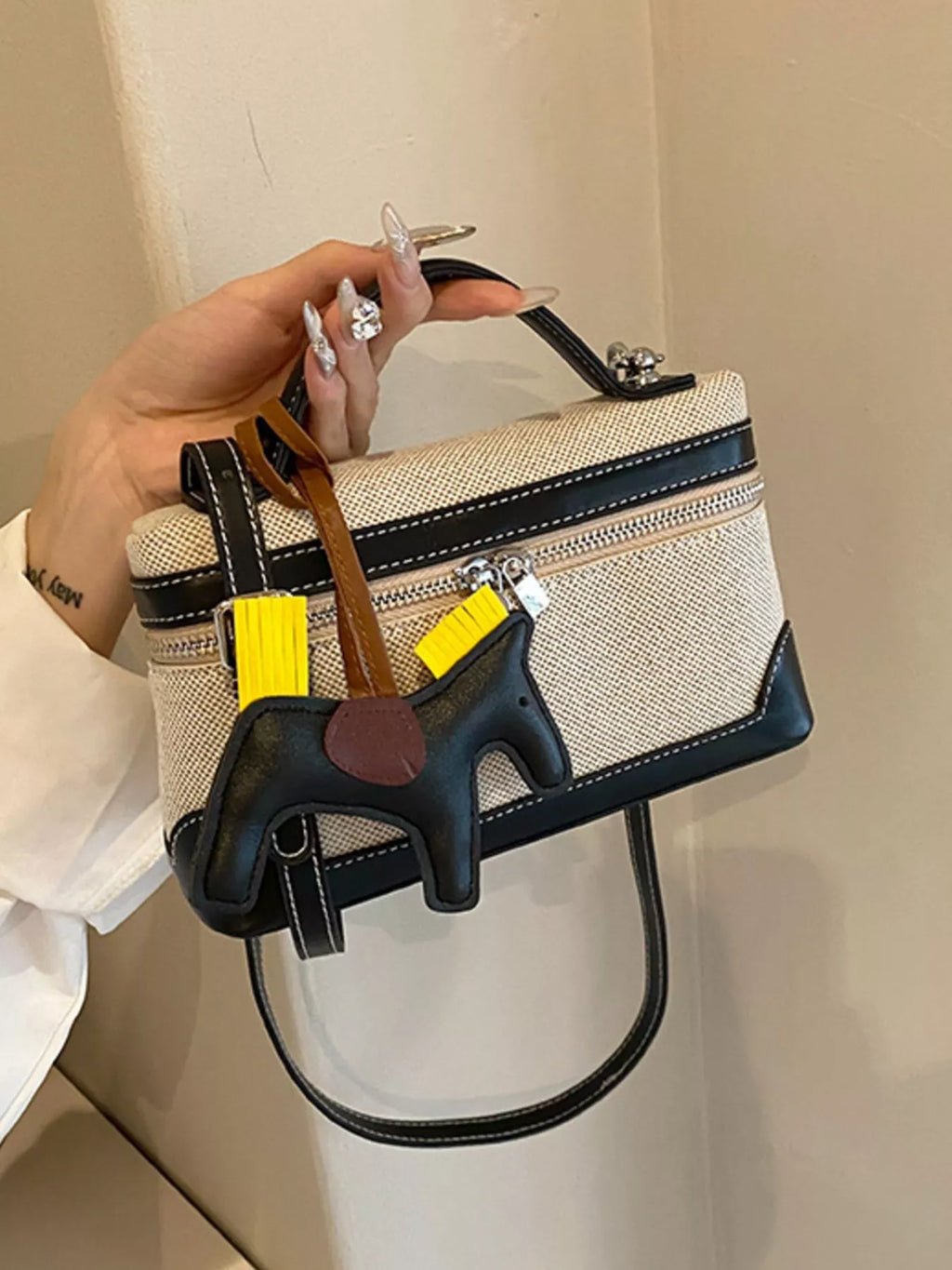 Top Handle Detachable Strap Handbag