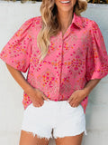 Floral Print Puff Sleeve Shirt