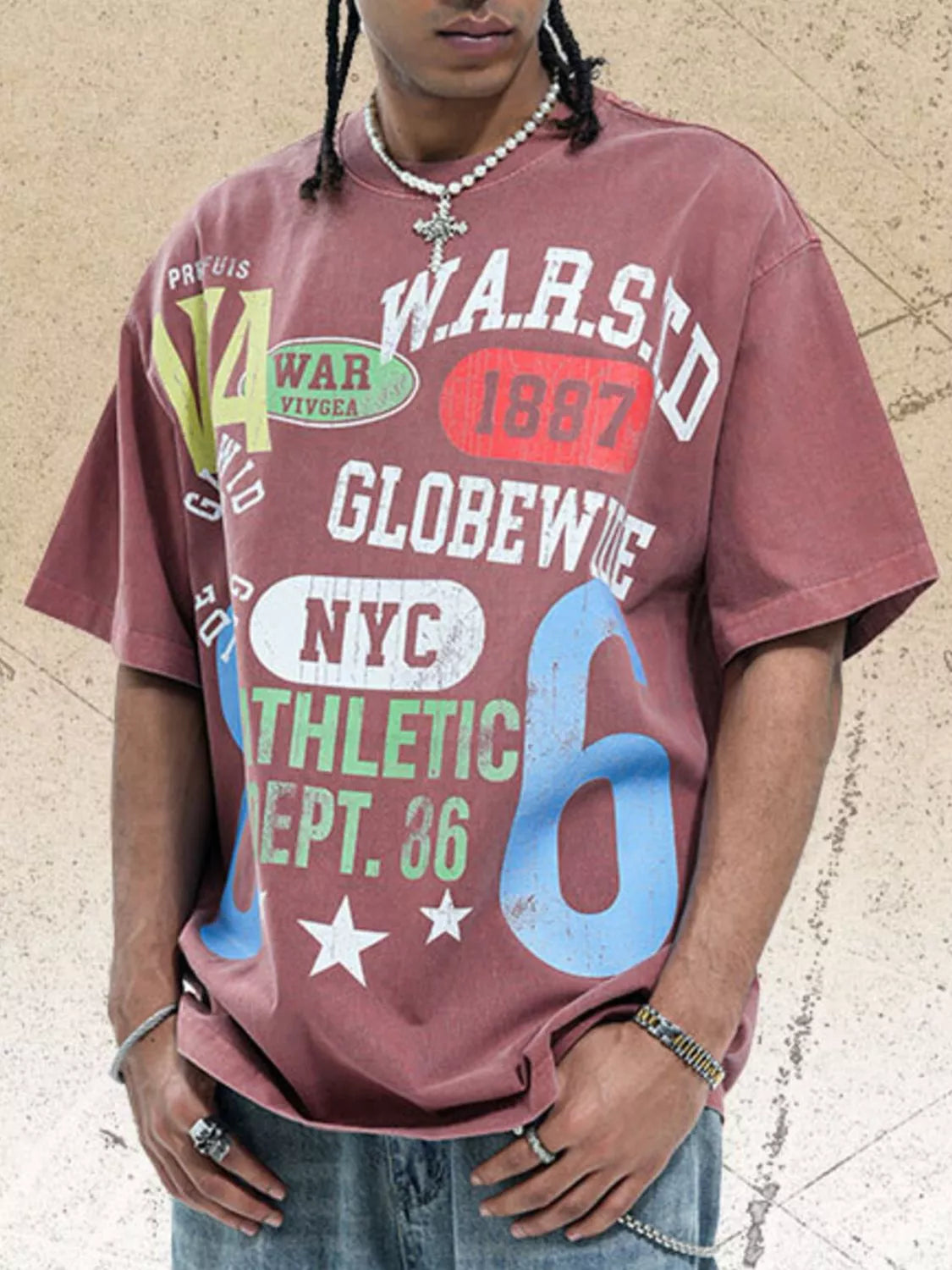 Men's Graphic Round Neck Short Sleeve T-Shirt
