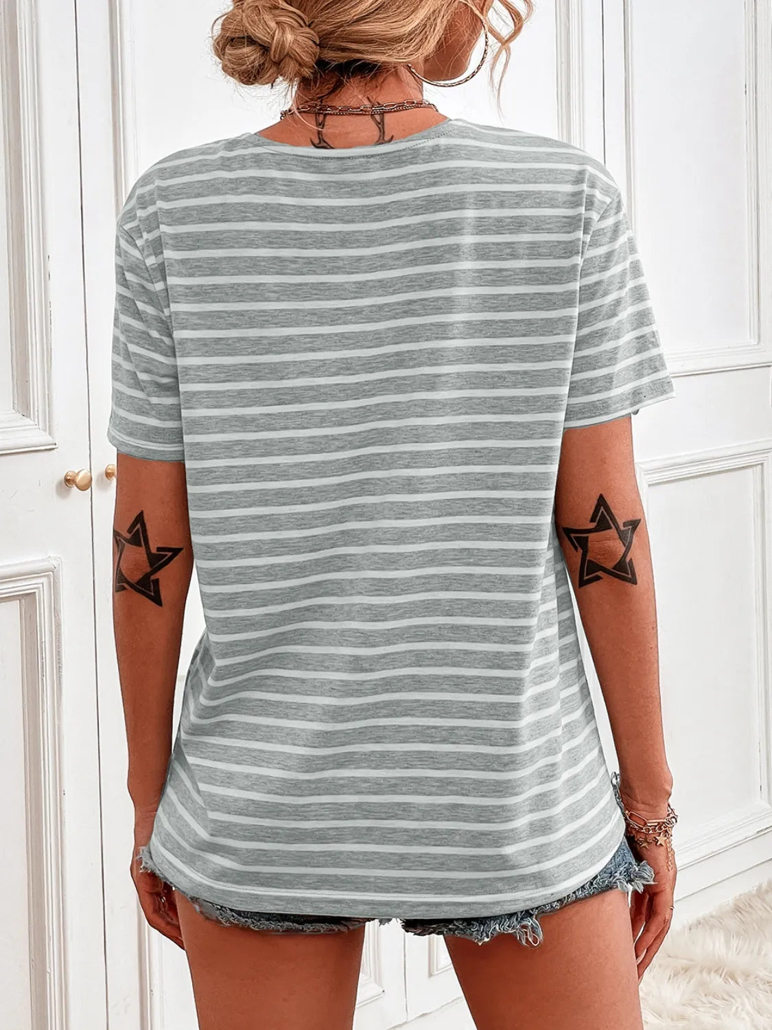 Striped Short Sleeve Top