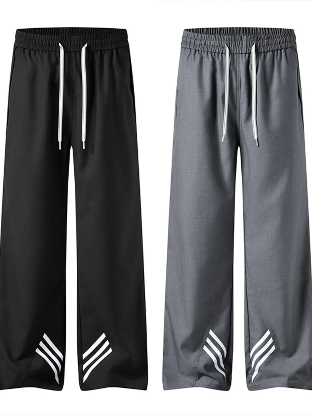 Men's Full Size Wide Leg Striped Casual Pants Plus Size
