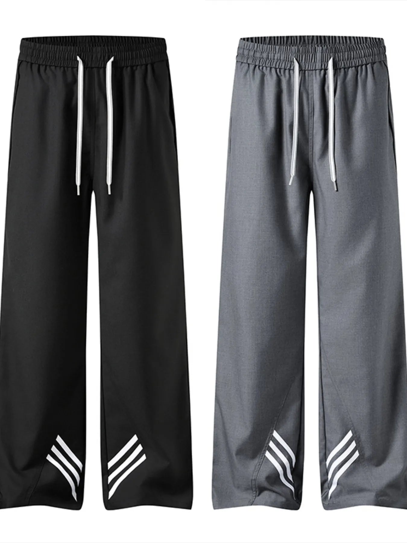 Men's Full Size Wide Leg Striped Casual Pants Plus Size