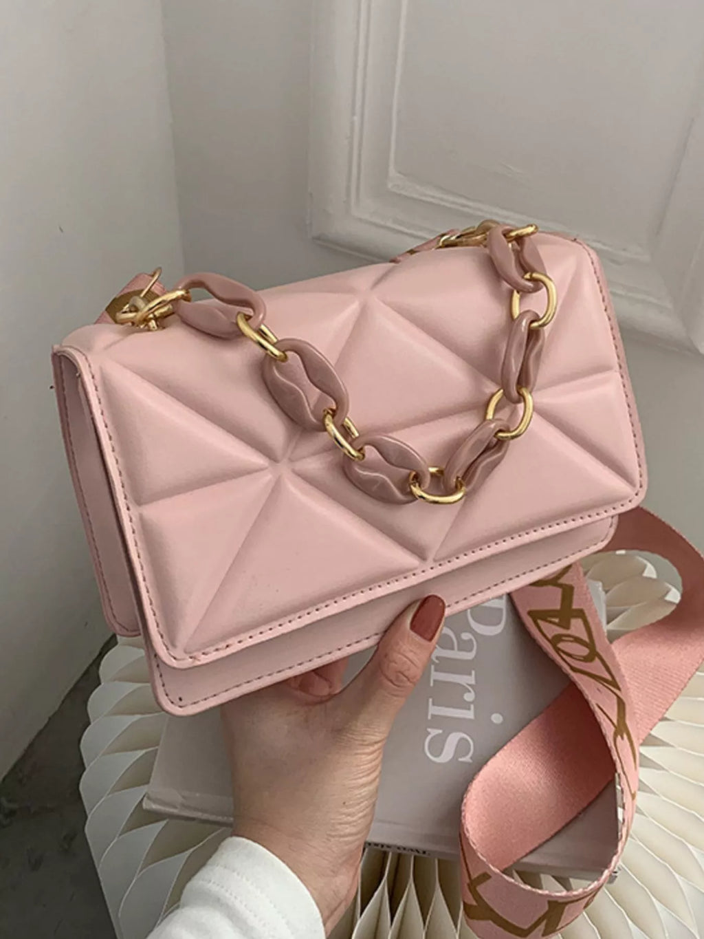 Quilted Adjustable Strap Crossbody Bag