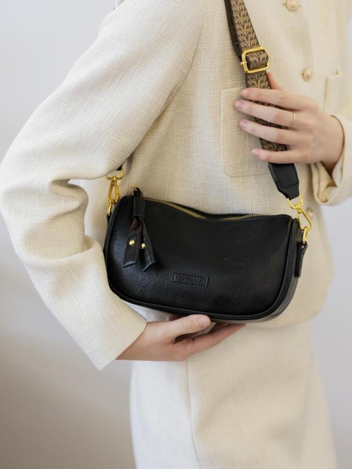 Wide Strap Crossbody Bag