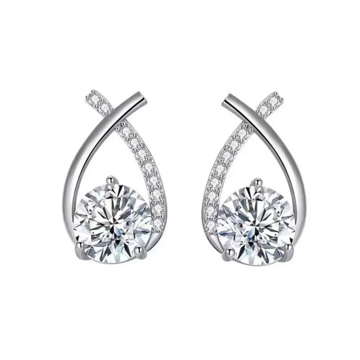 1 Carat 925 Sterling Silver Moissanite Earrings