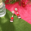 Christmas Champagne Bottle Drop Earrings