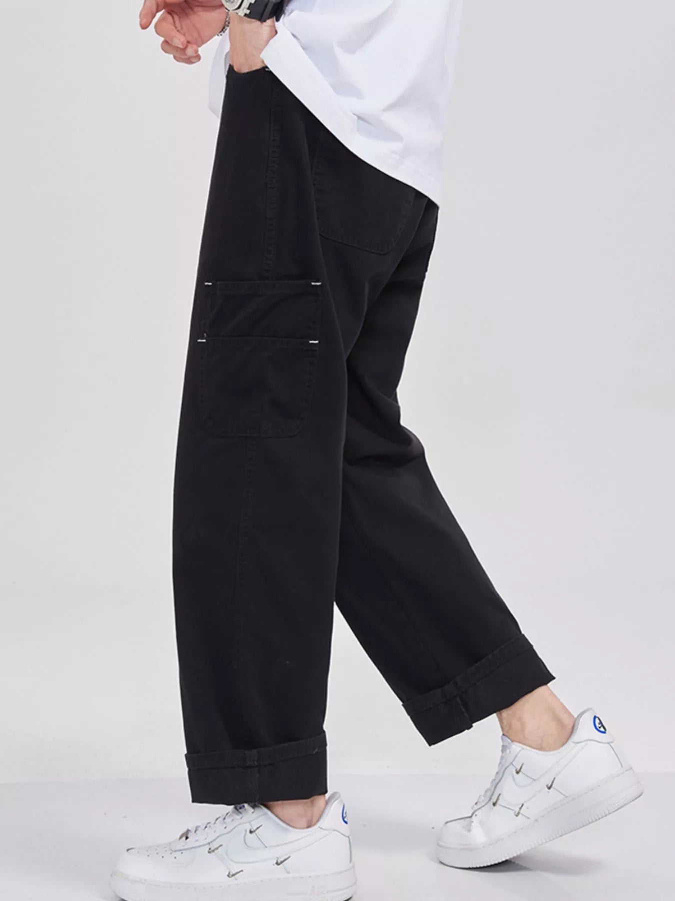 Men's Full Size Relaxed Fit Cargo Jeans Plus Size
