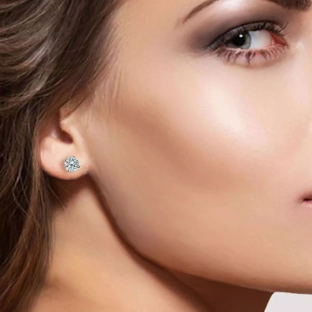 1 Carat Moissanite 925 Sterling Silver Stud Earrings