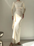 Ruched Long Sleeve Maxi Dress