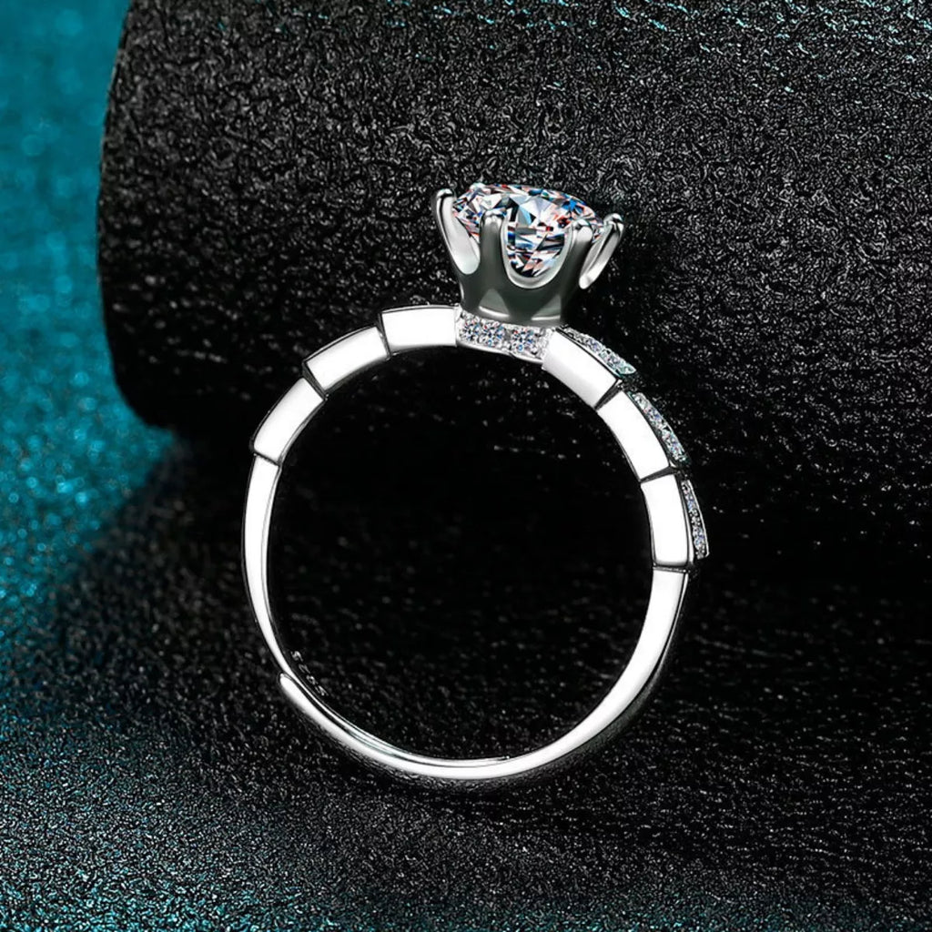 1 Carat Moissanite 925 Sterling Silver Ring