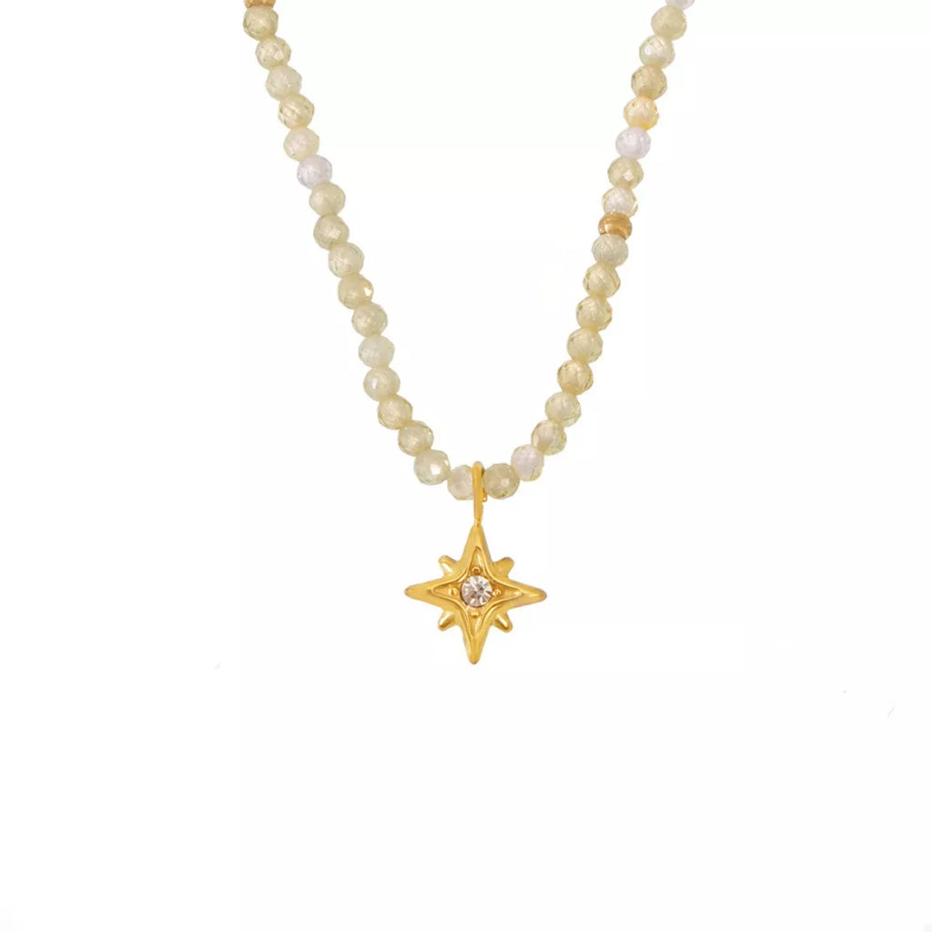 18K Gold-Plated Star Pendant Necklace with Zircon