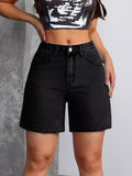 High-Waisted Denim Shorts