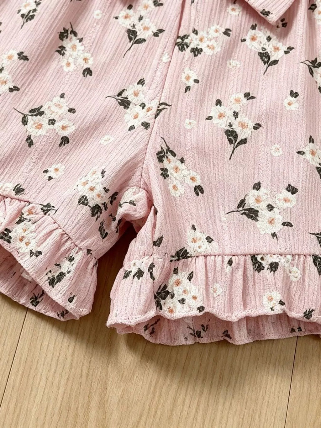 Children's Floral Print Bow Top and Shorts Set