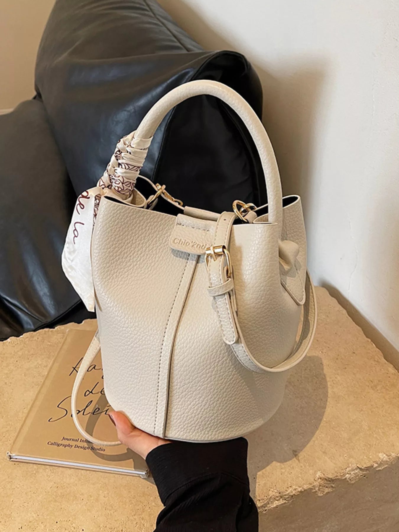 Leather Bucket Crossbody Bag