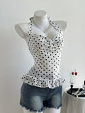 Polka Dot Halter Neck Cami