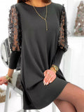 Floral Lace Sleeve Mini Dress