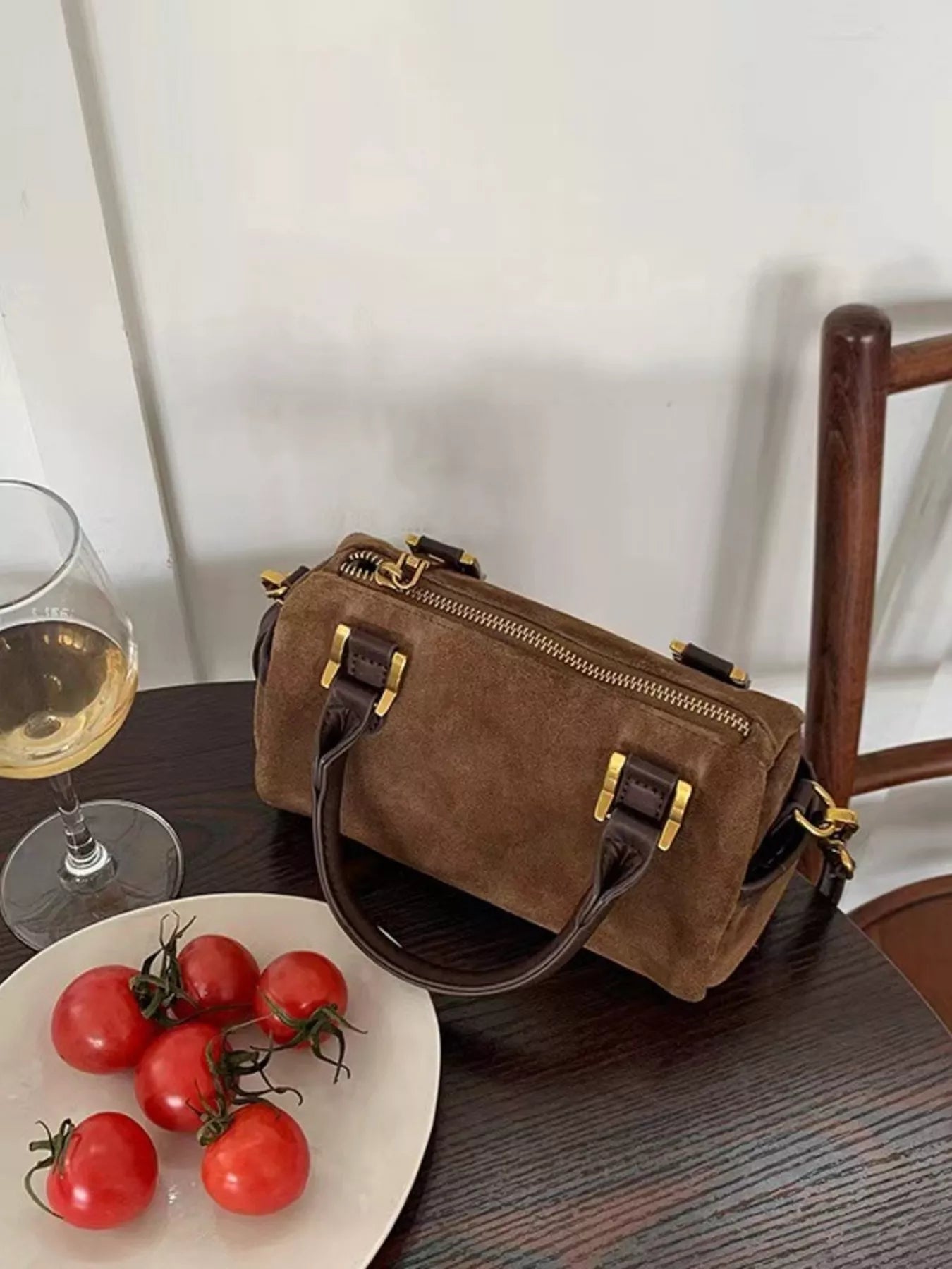 Vintage Barrel Crossbody Bag
