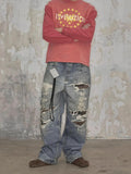 Men's Full Size Distressed Baggy Boyfriend Jeans Plus Size